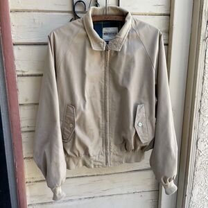 Vintage 1960s Danville Co. Union Made Harrington Jacket Size 46 Talon Beige